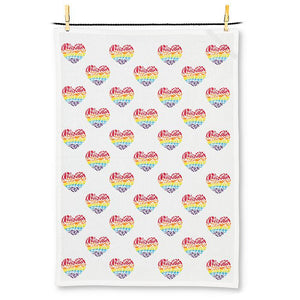 Tea Towel - Rainbow Hearts