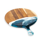 Load image into Gallery viewer, Round Acacia Cheese Paddle - Navy | White
