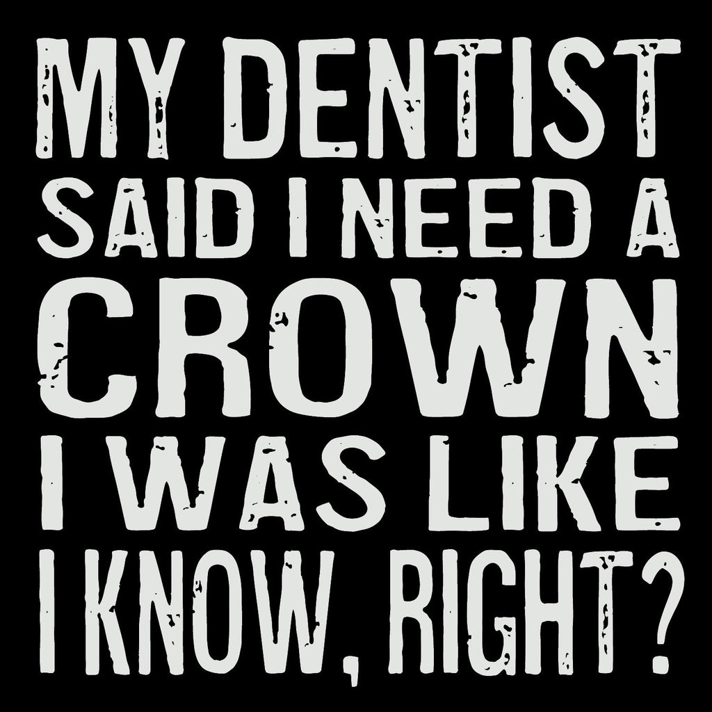 Wood Coaster - Dentist Crown Black