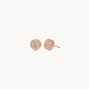H&B Sparkle Bezel Stud Earrings - 8mm