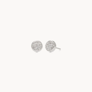 H&B Sparkle Bezel Stud Earrings - 8mm