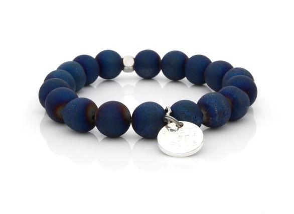 E&E Bracelet - Matte Blue Agate 10mm