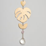 Load image into Gallery viewer, Scout Suncatcher - Monstera Leaf | Rose Quartz
