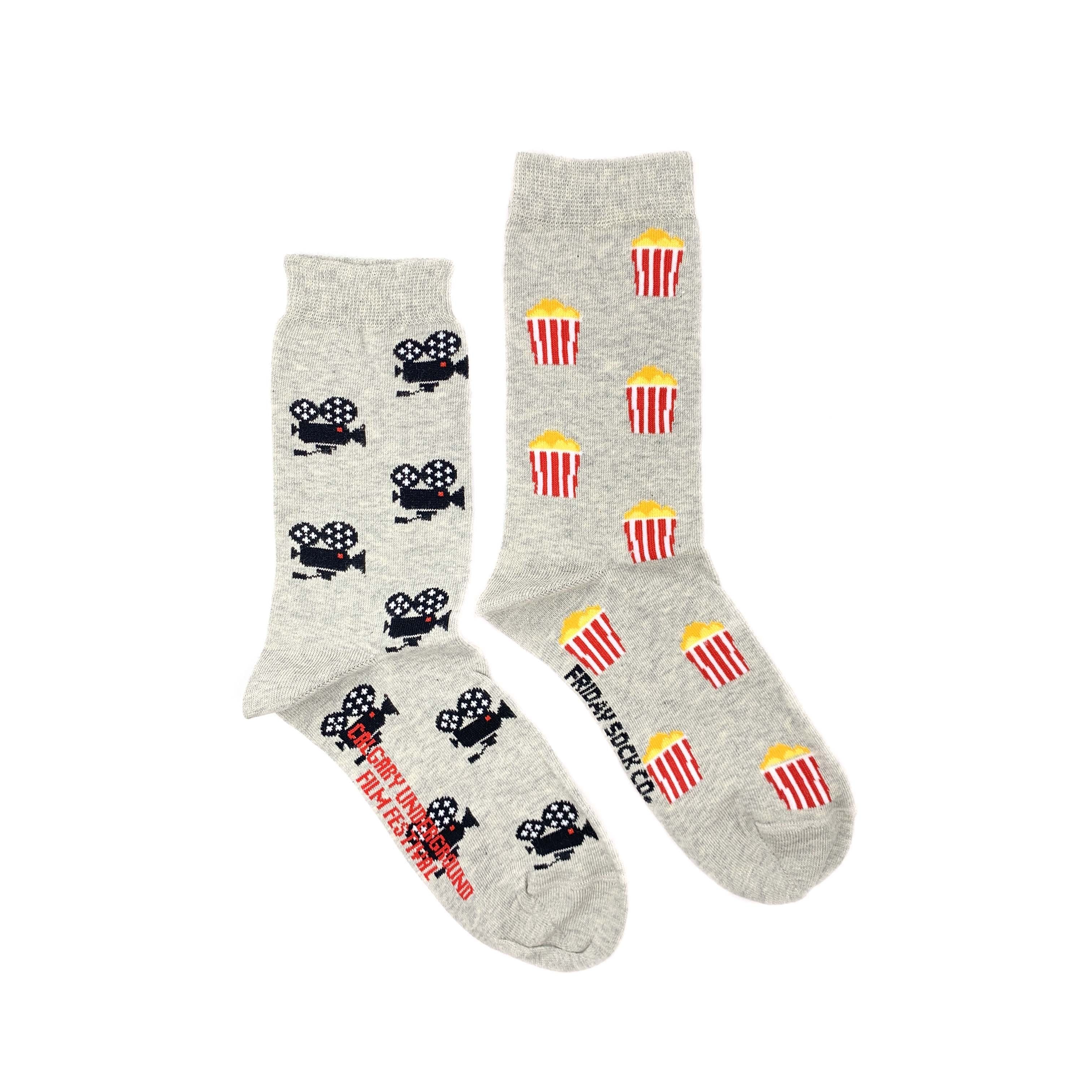 Women's Crew Socks - Movies & Popcorn