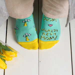 Women's Crew Socks - World's Best Mom Floral