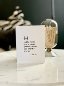 W&C Cards - Dad The Whole World