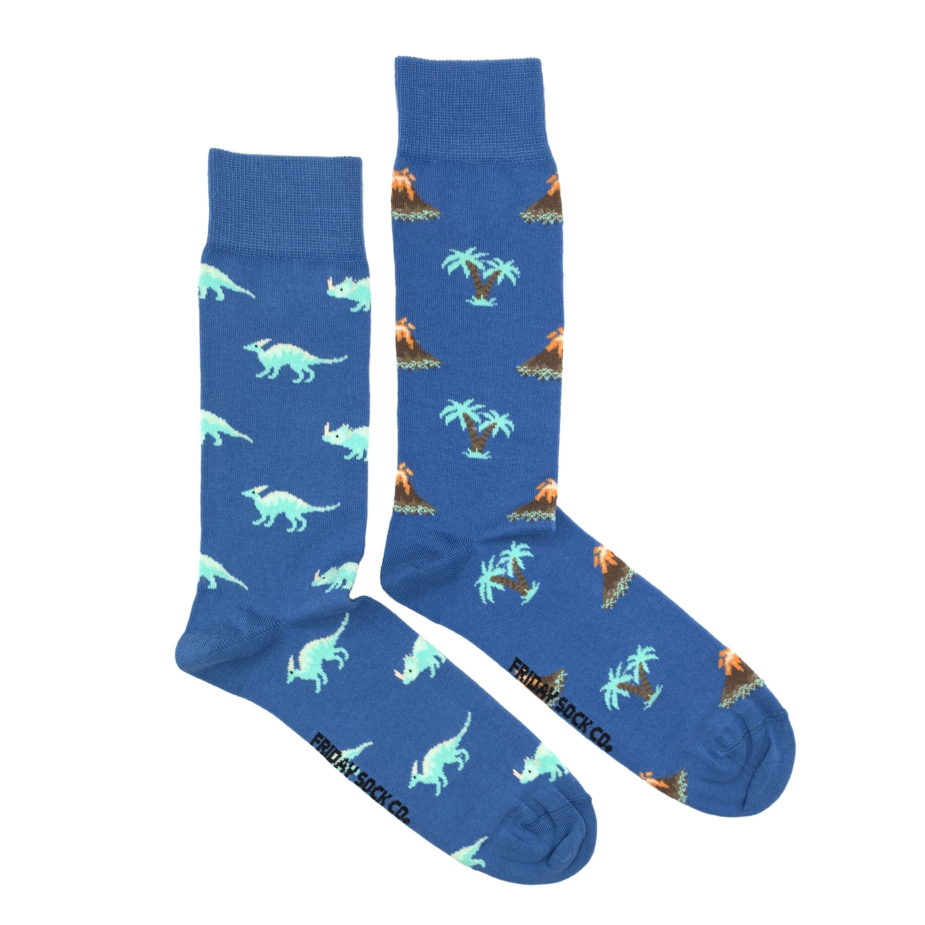 Men's Midcalf Socks - Dinosaur Blue