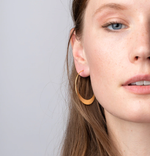 Load image into Gallery viewer, Scout Earrings - Crescent Hoop Gold
