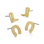 Load image into Gallery viewer, Earrings - Gold Luck s/2
