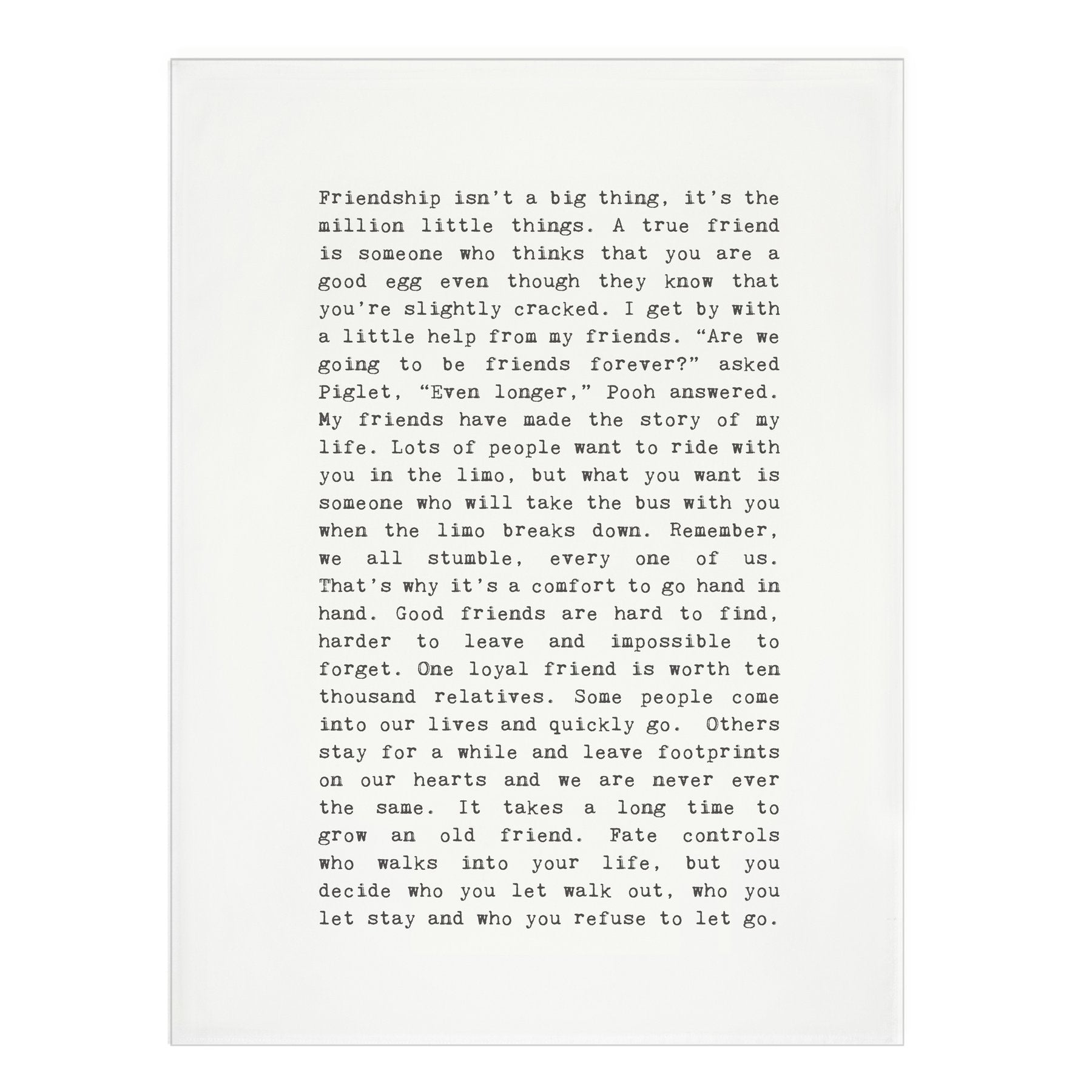 Tea Towel - Typewriter Friendship