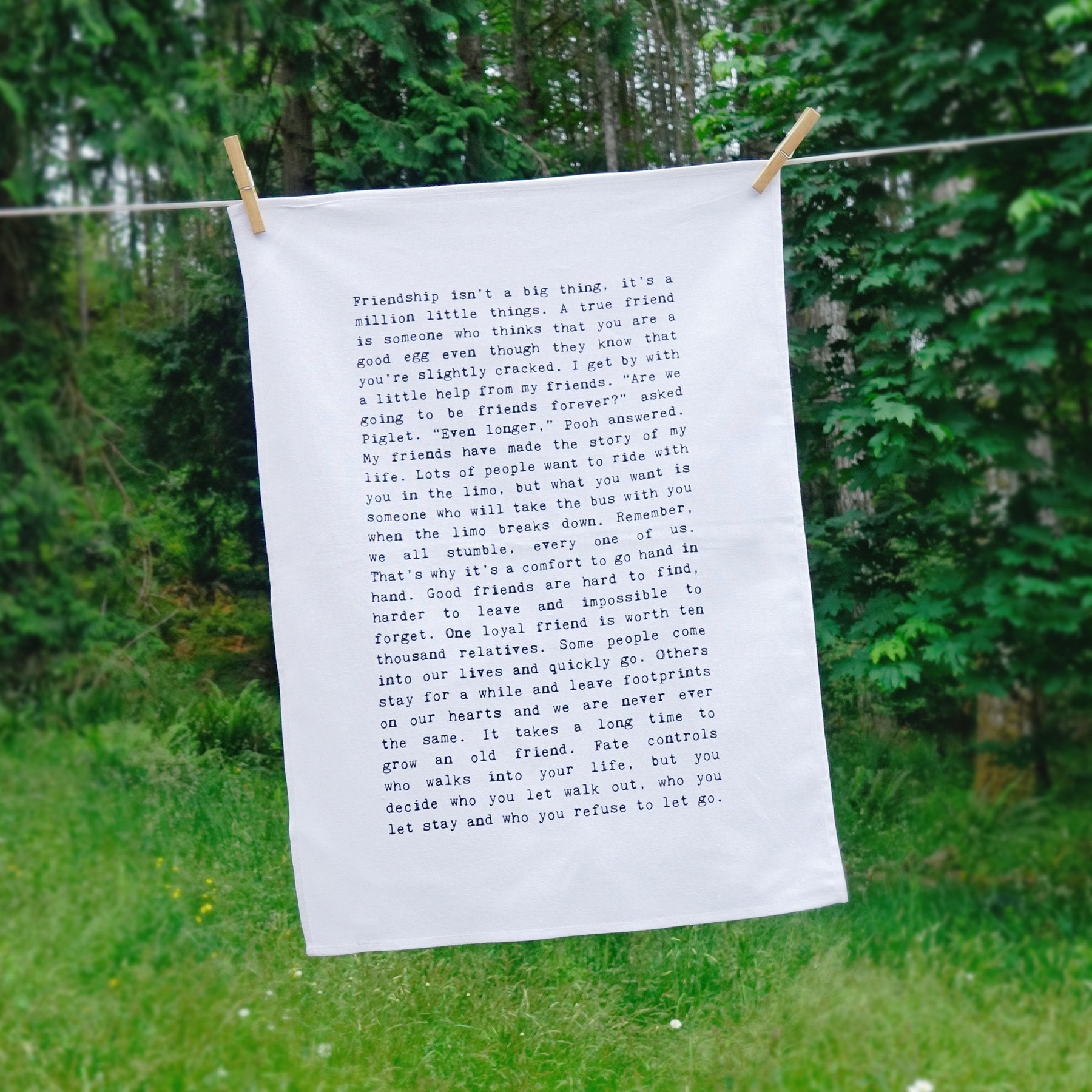 Tea Towel - Typewriter Friendship