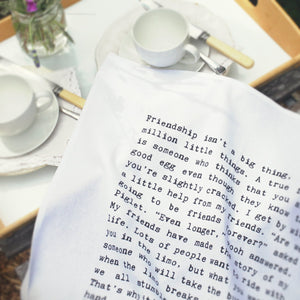 Tea Towel - Typewriter Friendship