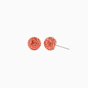 H&B Sparkle Ball™ Stud Earrings - 10mm Coral