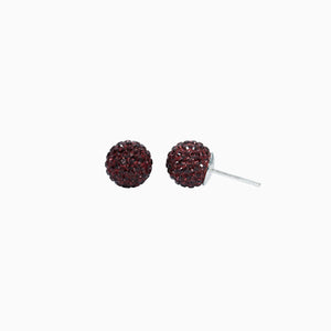 H&B Sparkle Ball™ Stud Earrings - 10mm Merlot