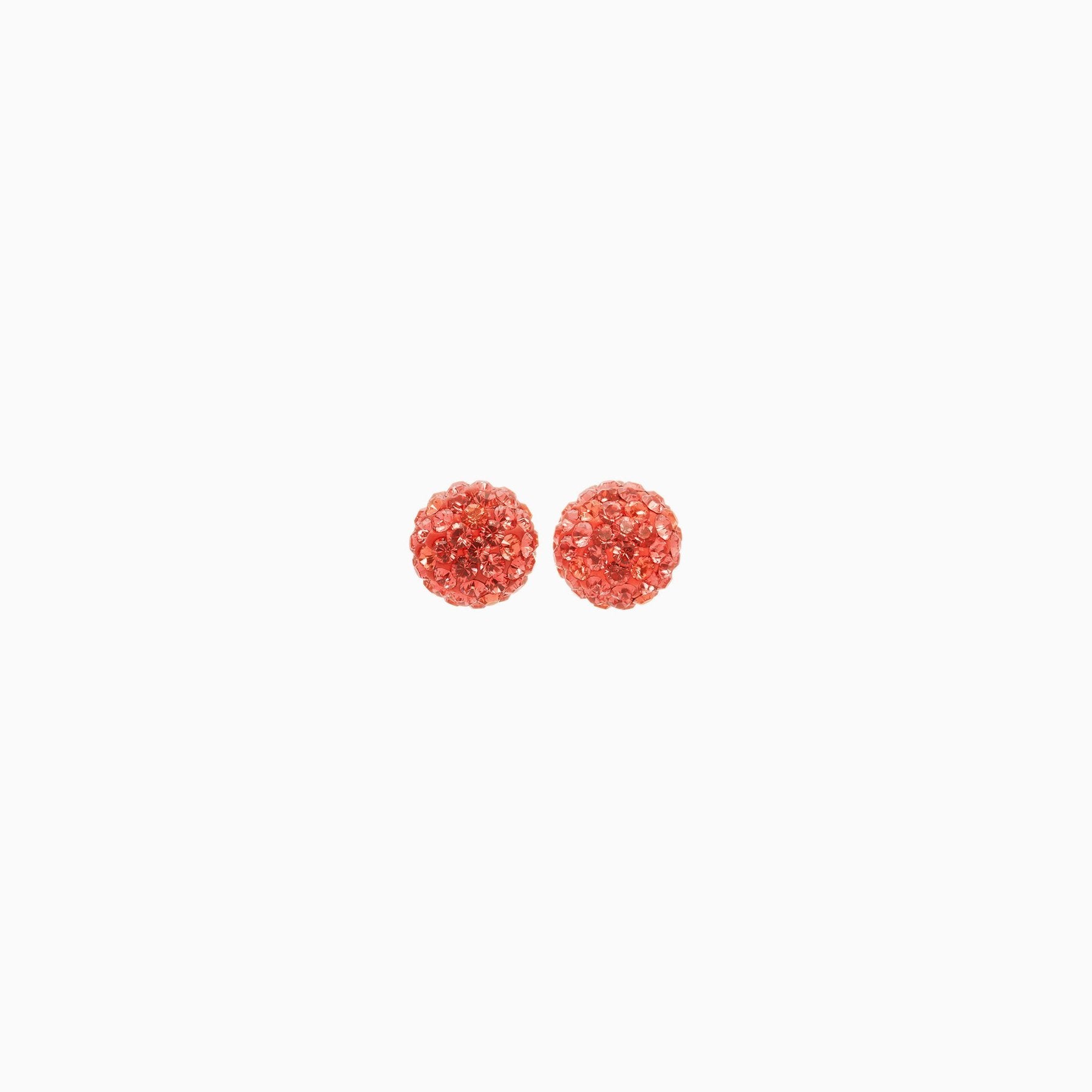 H&B Sparkle Ball™ Stud Earrings - 8mm Coral