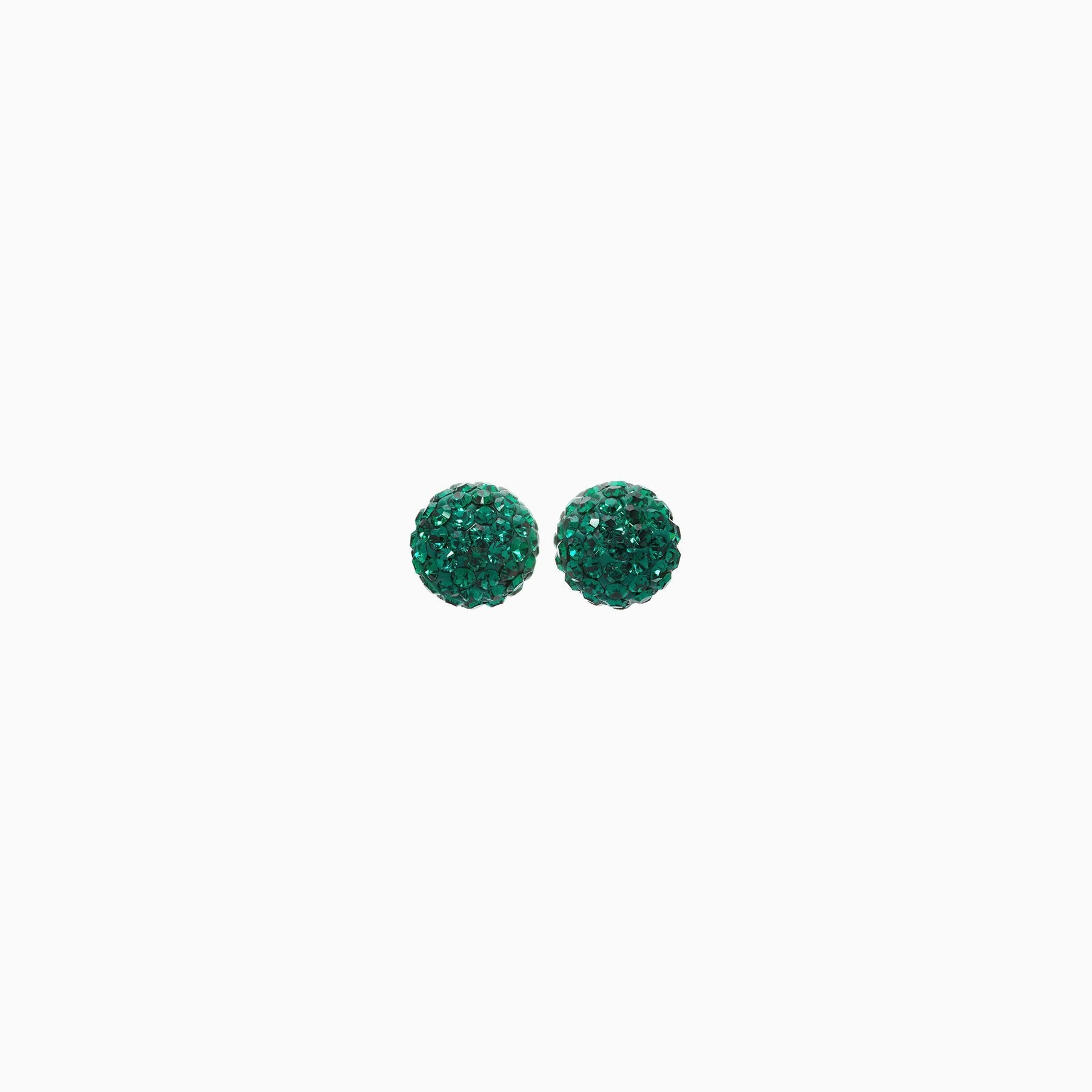 H&B Sparkle Ball™ Stud Earrings - 8mm Emerald