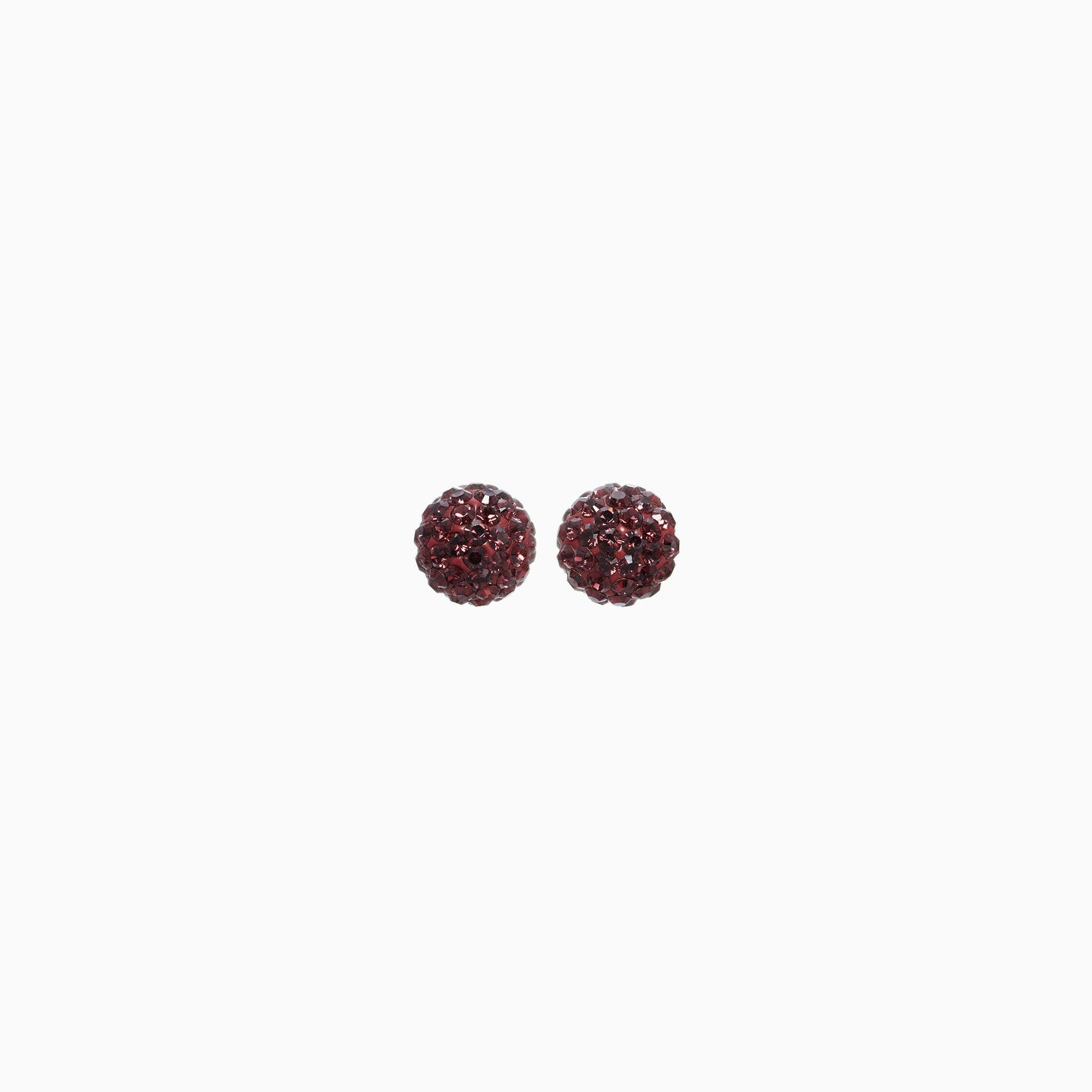 H&B Sparkle Ball™ Stud Earrings - 8mm Merlot