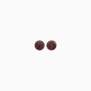 H&B Sparkle Ball™ Stud Earrings - 8mm Merlot