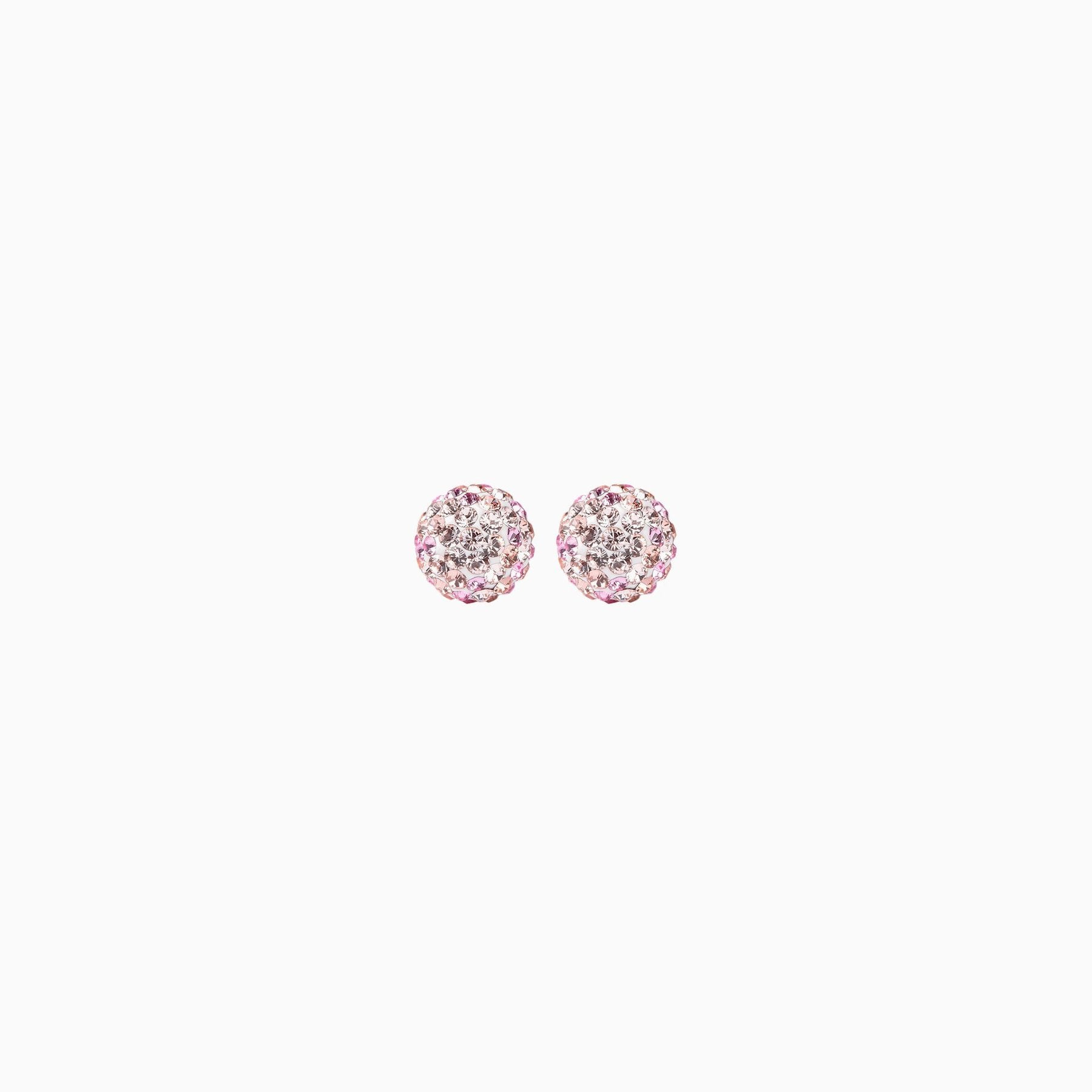 H&B Sparkle Ball™ Stud Earrings - 8mm Pink Champagne