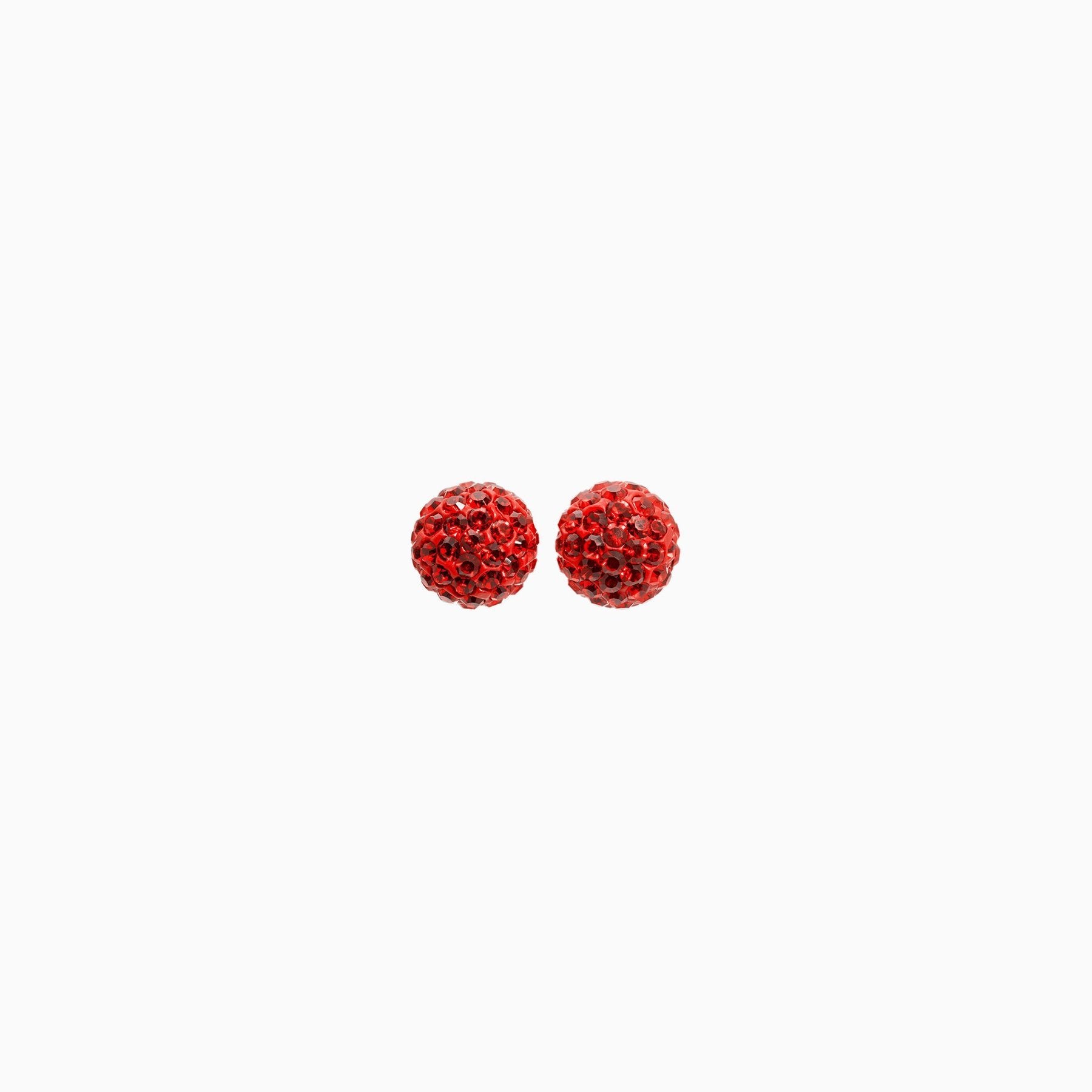 H&B Sparkle Ball™ Stud Earrings - 8mm Red