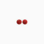 Load image into Gallery viewer, H&amp;B Sparkle Ball™ Stud Earrings - 8mm Red
