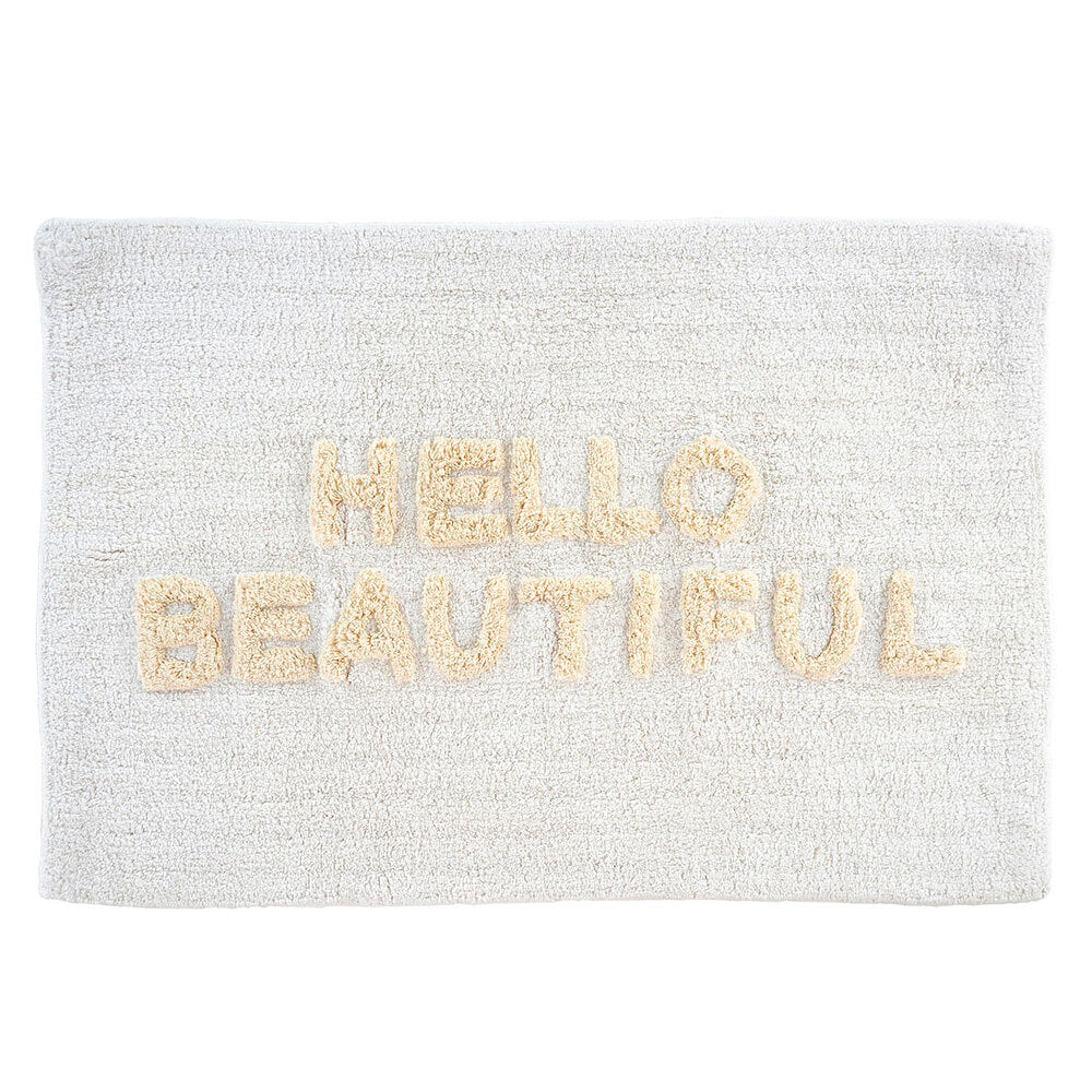 Bath Mat - Hello Beautiful White/Natural