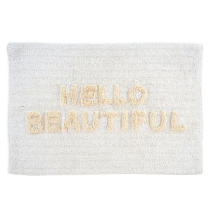 Bath Mat - Hello Beautiful White/Natural