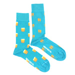 Load image into Gallery viewer, Men&#39;s Midcalf Socks - Beer Wheat Turquoise
