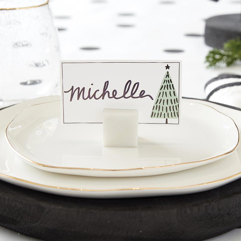 Placecard Holders - White Marble s/4