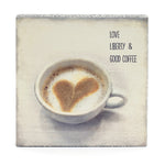 Load image into Gallery viewer, Wall Tile - Love, Liberty &amp; Coffee
