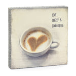 Load image into Gallery viewer, Wall Tile - Love, Liberty &amp; Coffee
