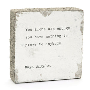 You Are Enough Art Block Side