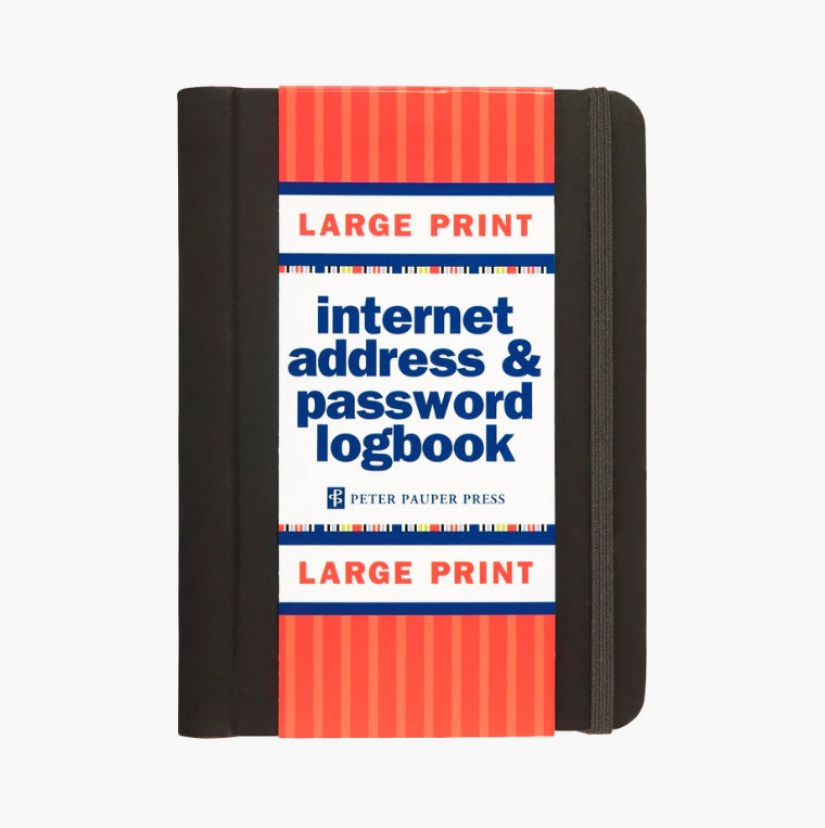 Journal - Password Logbook Black LARGE Print