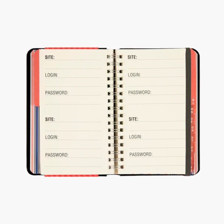 Journal - Password Logbook Black LARGE Print
