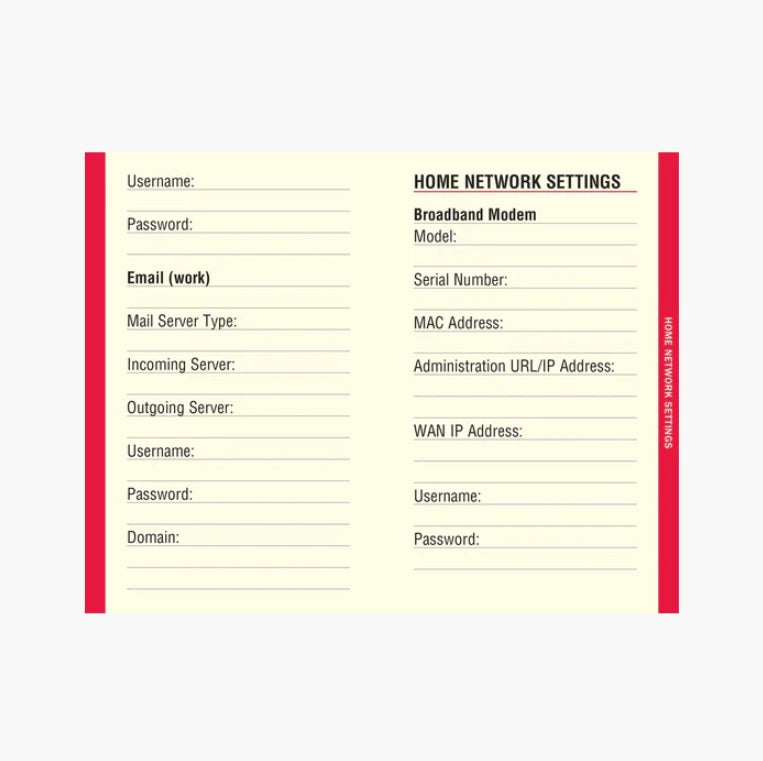 Journal - Password Logbook Black LARGE Print