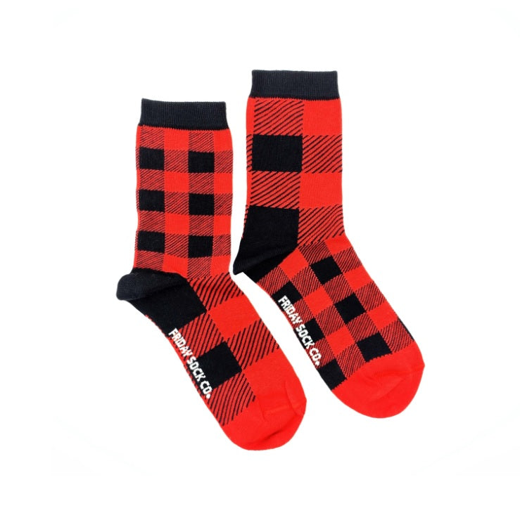 Women's Crew Socks - Red Plaid