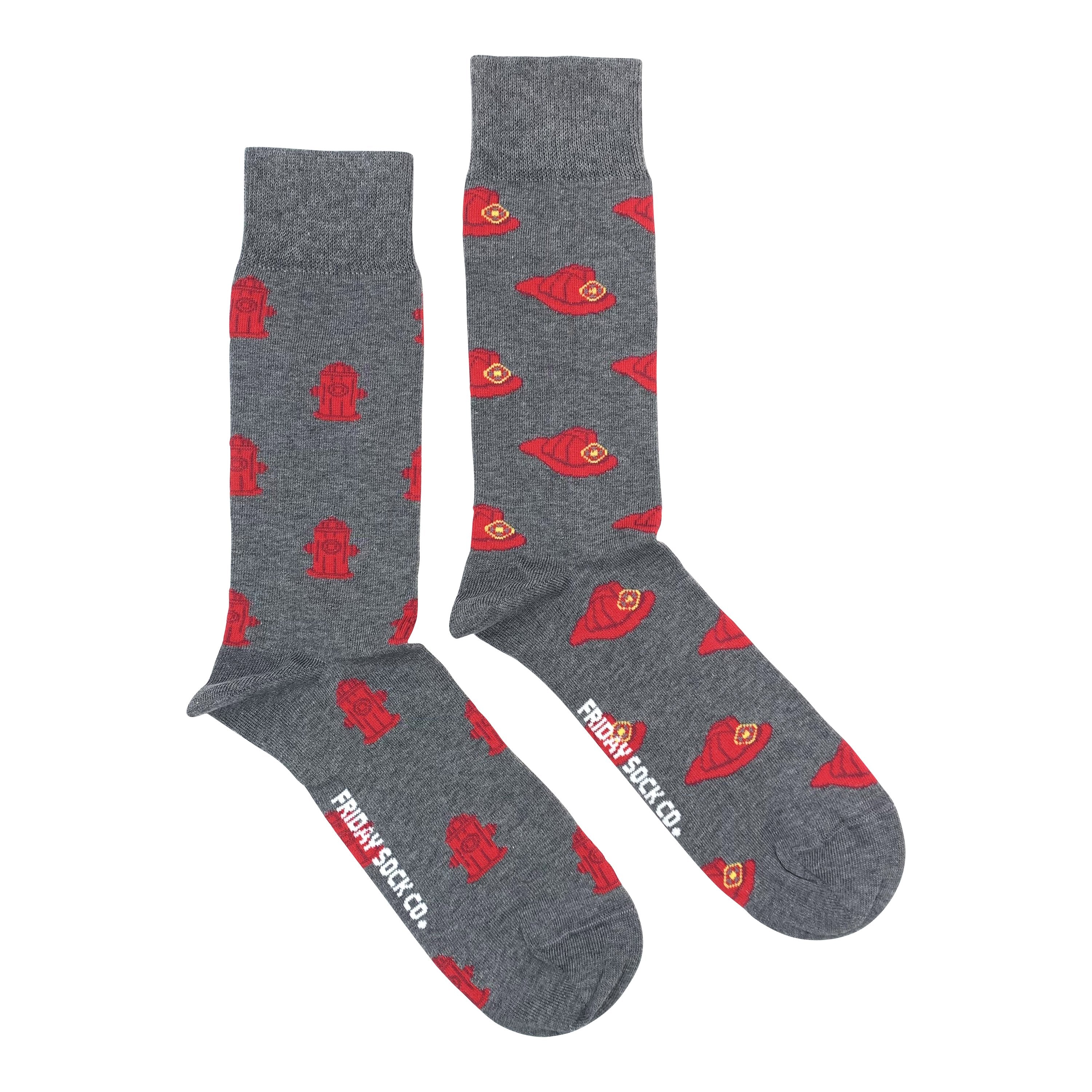 Men's Midcalf Socks - Fire Hydrant & Helmet