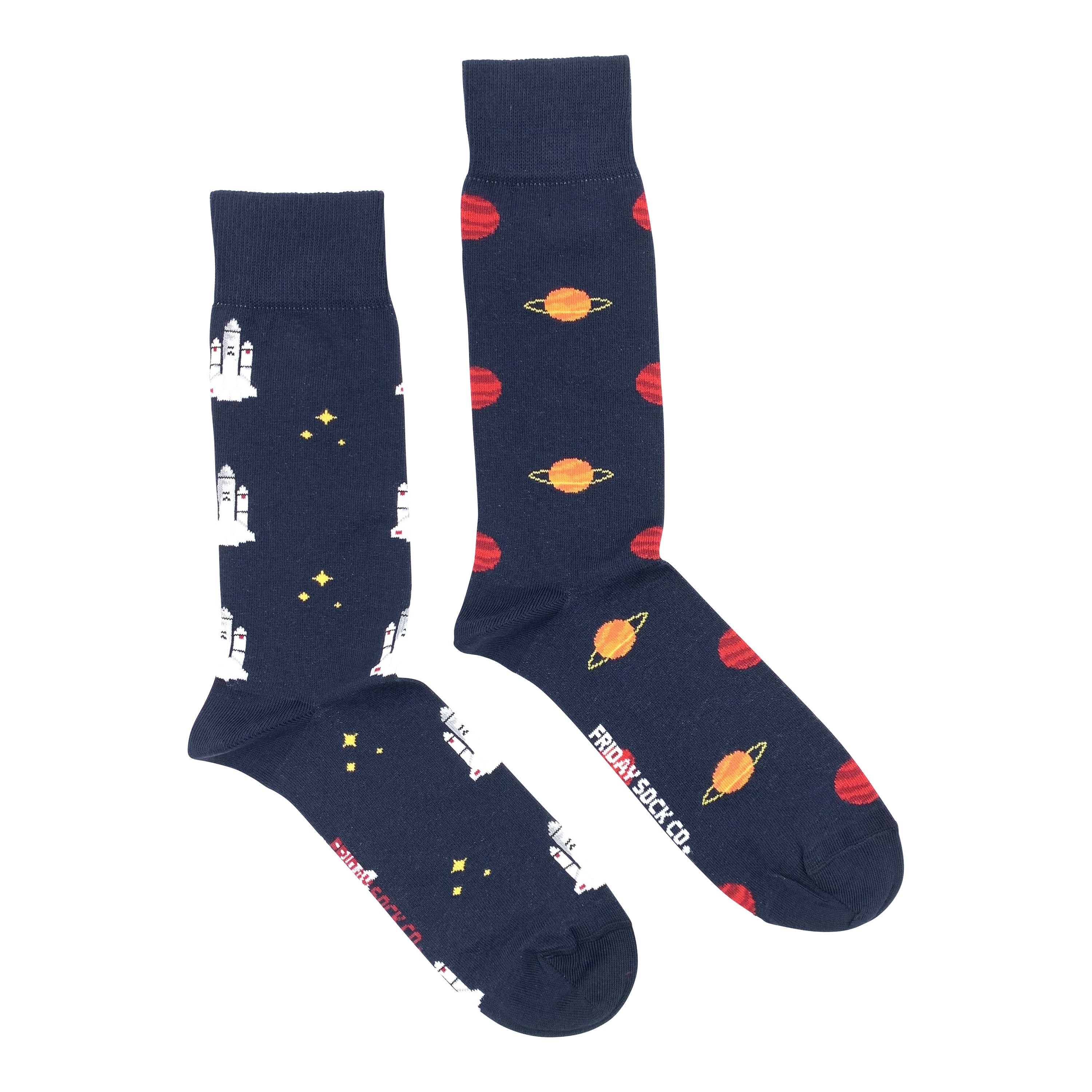 Men's Midcalf Socks - Planets & Space Shuttle