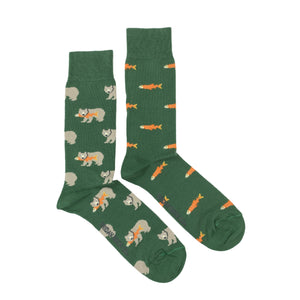 Men's Midcalf Socks - Grizzly Fish