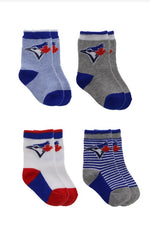 Load image into Gallery viewer, Blue Jays Socks - Baby Crew 0-12mth s/4
