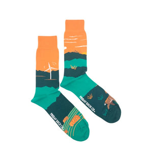 Men's Midcalf Socks - Landscape Foothills