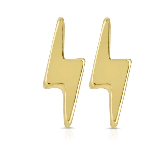 Earrings - Gold Electric Bolt Studs