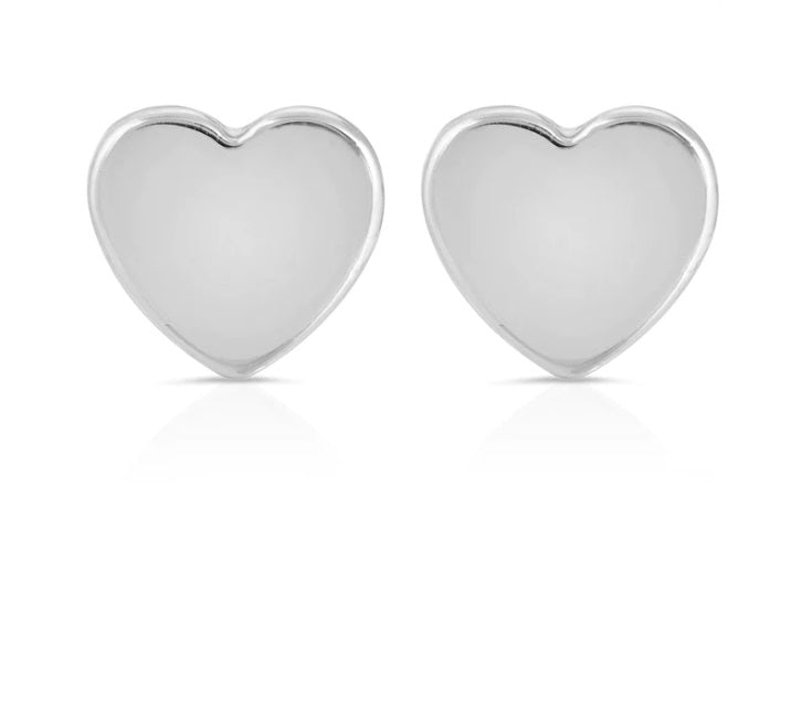 Earrings - Silver Heart Studs