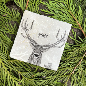 Marble Coaster - Holiday | Peace Deer