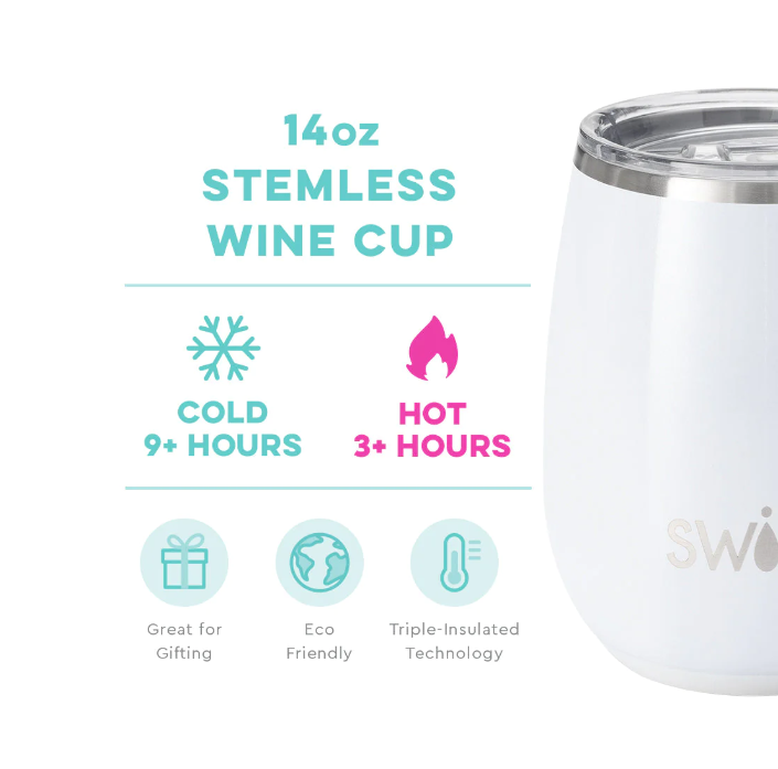 Swig - 14oz Wine Tumbler Shimmer White