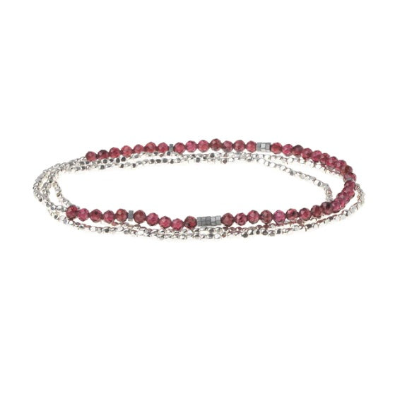 Scout Bracelet - Delicate Garnet | Silver