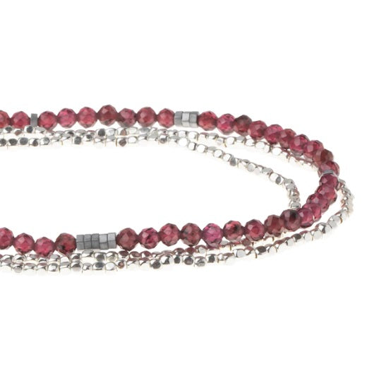 Scout Bracelet - Delicate Garnet | Silver