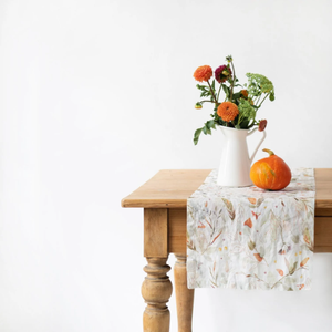 Table Runner - Leaves Washed Linen