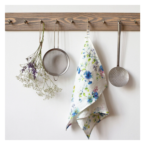 Tea Towel - Watercolor on White Linen