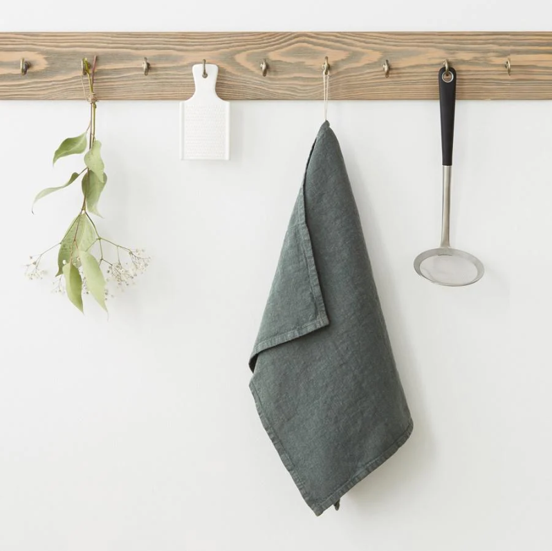 Tea Towel - Forest Green Washed Linen